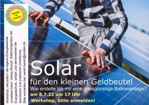 Flyer zum Solarworkshop