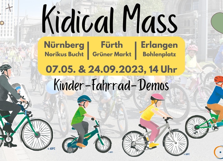 Plakat Kidical Mass 7.5. und 24.8.2023
